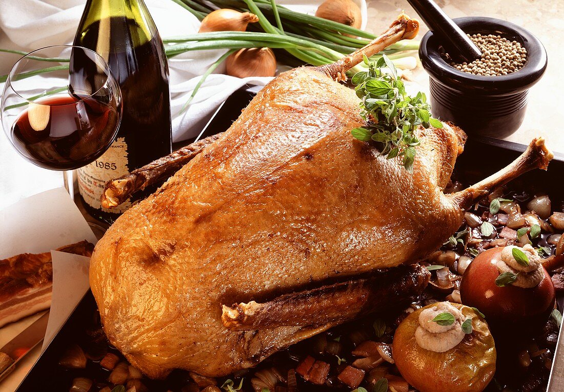 Roast Goose with Herb Stuffing