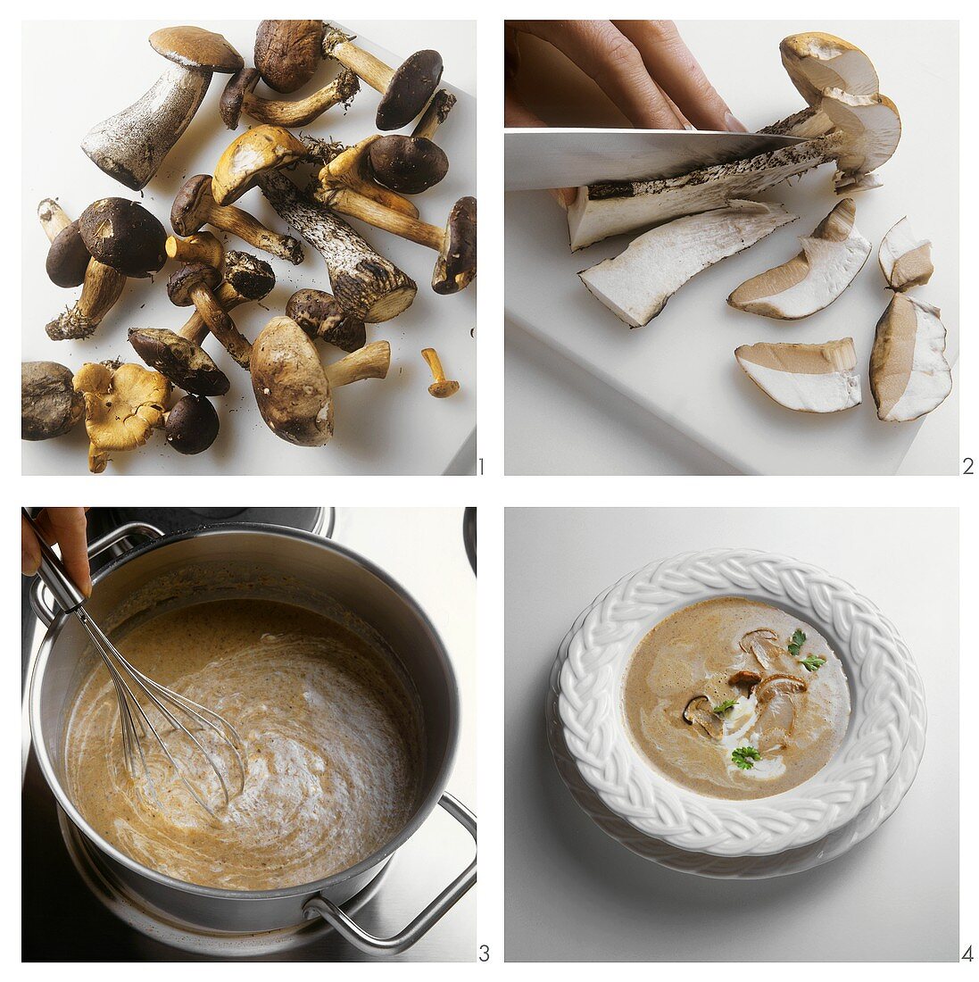 Making creamed mushroom soup