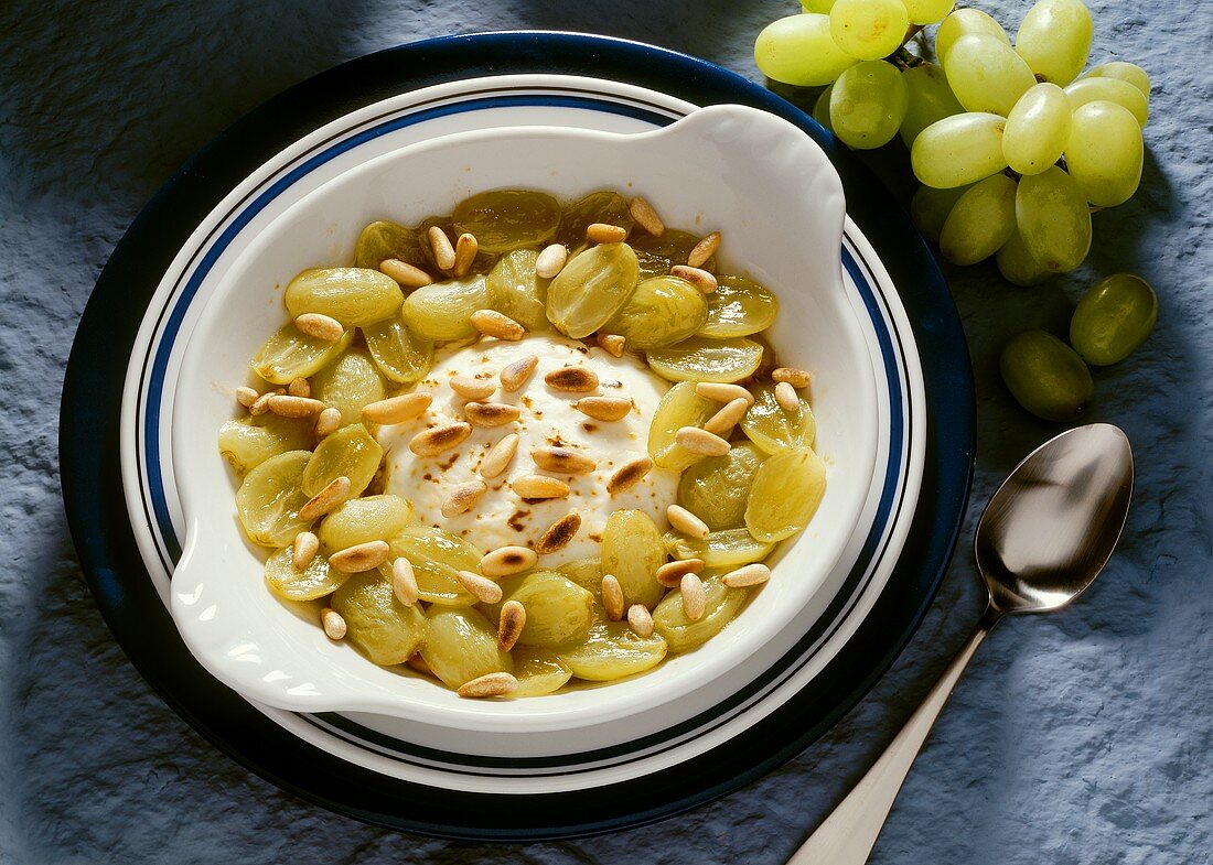 Honey Grapes with Goat Cheese