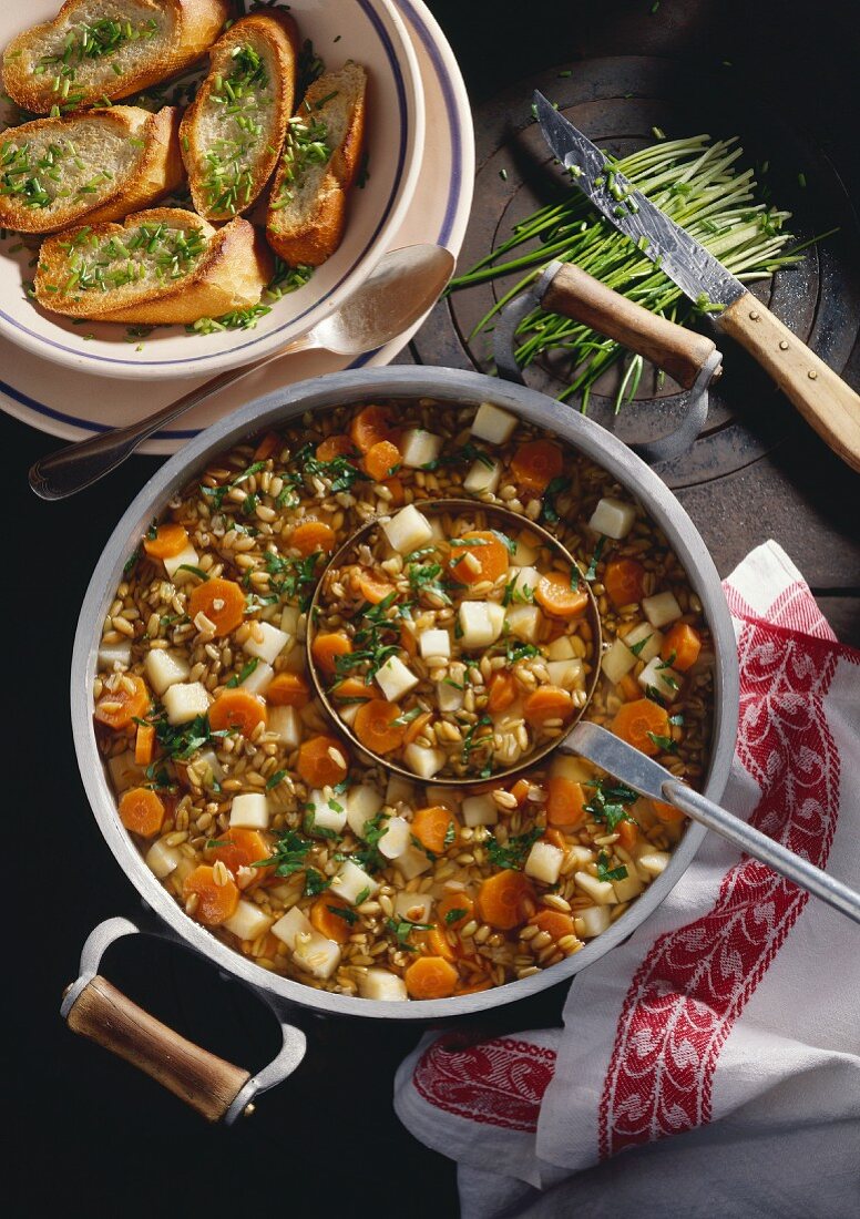 Unripe Spelt Grain Soup