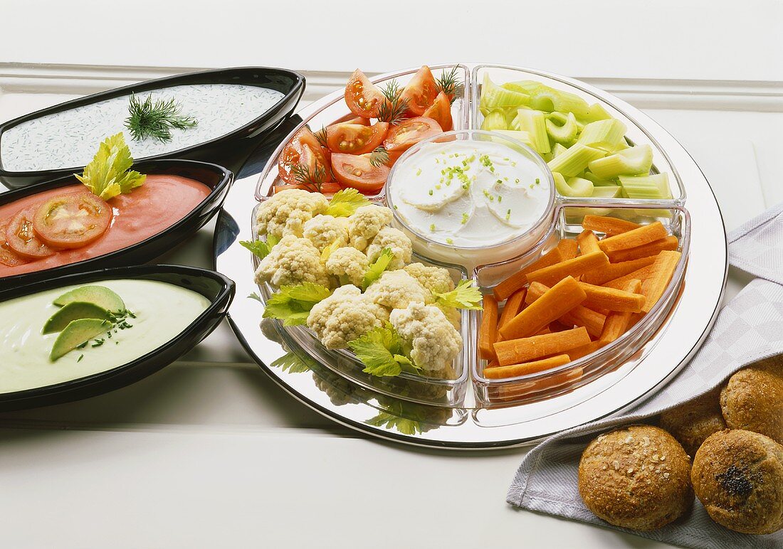 Assorted Raw Vegetables with Dips