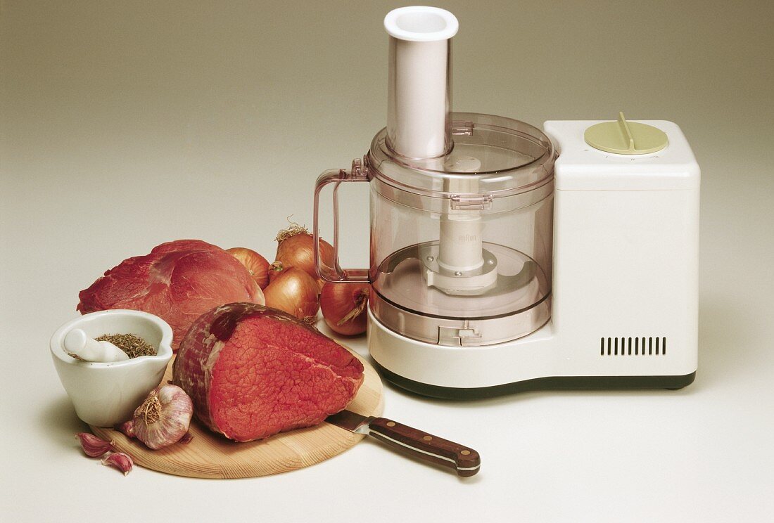 A Food Processor with Ingredients