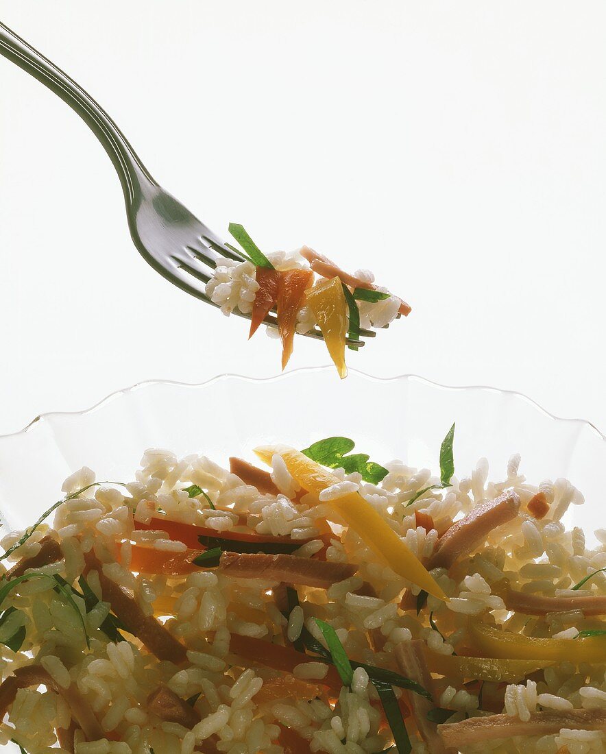Insalata di riso (Reissalat mit Gemüse & Schinken, Italien)