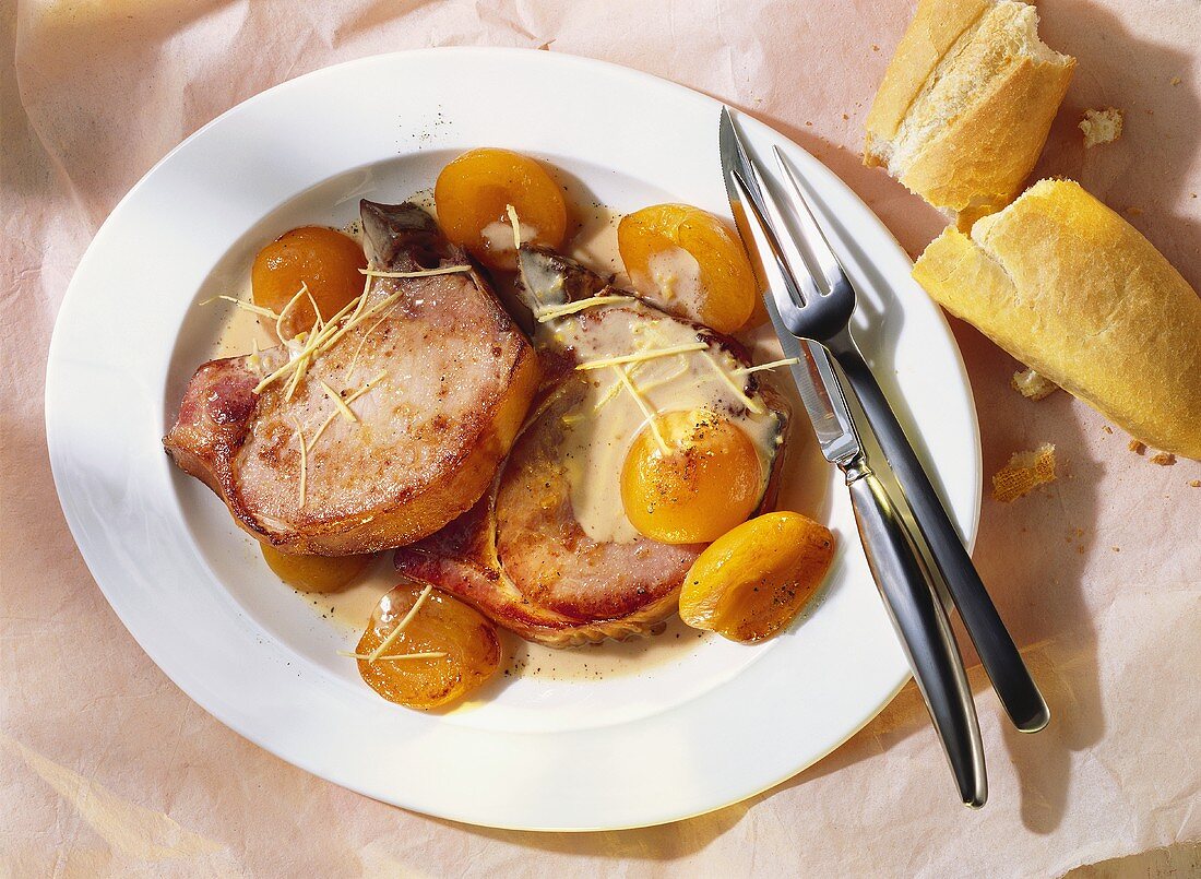 Kassler Rippenspeer Cutlets with Apricots