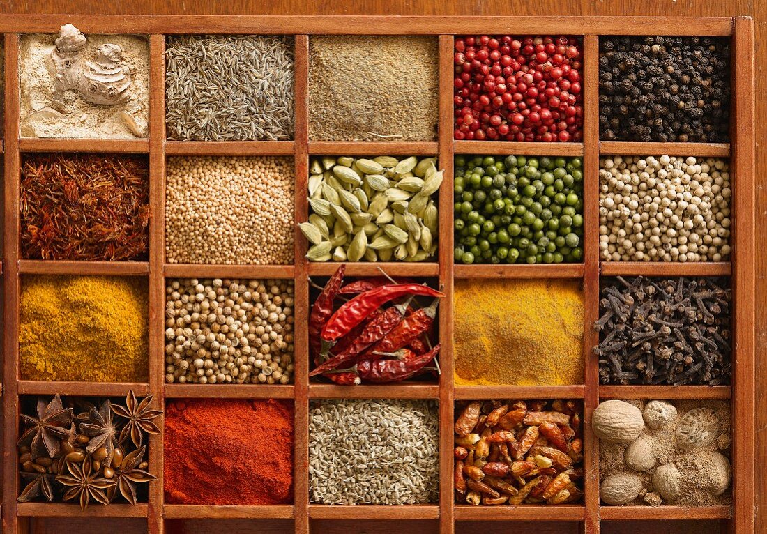 Spices in type case