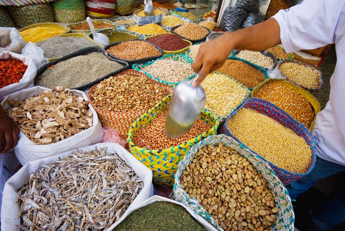 Lebensmittel auf einem Markt in Jeddah, Saudi Arabien