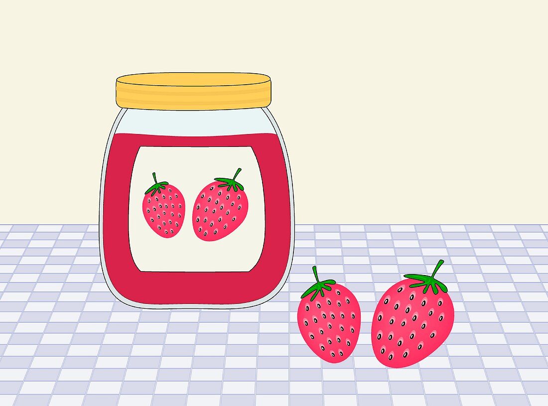 Erdbeermarmelade (Illustration)