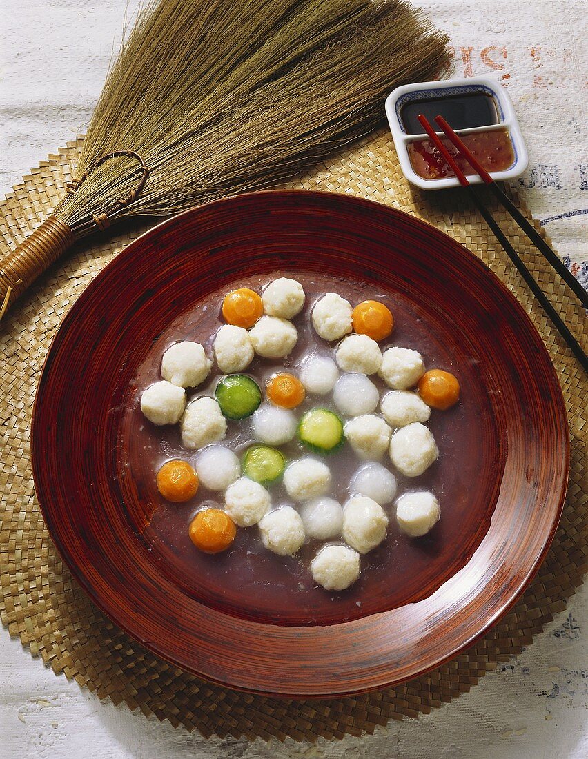 Fish Balls with Carrots & Cucumbers