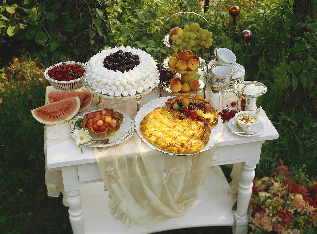 Tableau with various Fruit Cakes