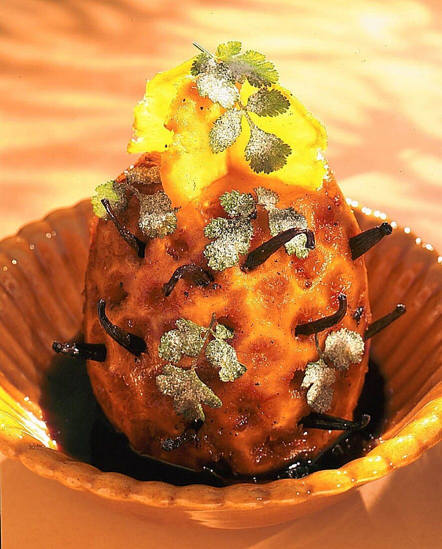Roasted pineapple and crystallized coriander