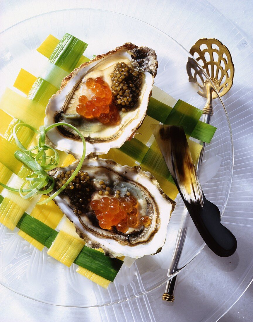 Austern mit Kaviar