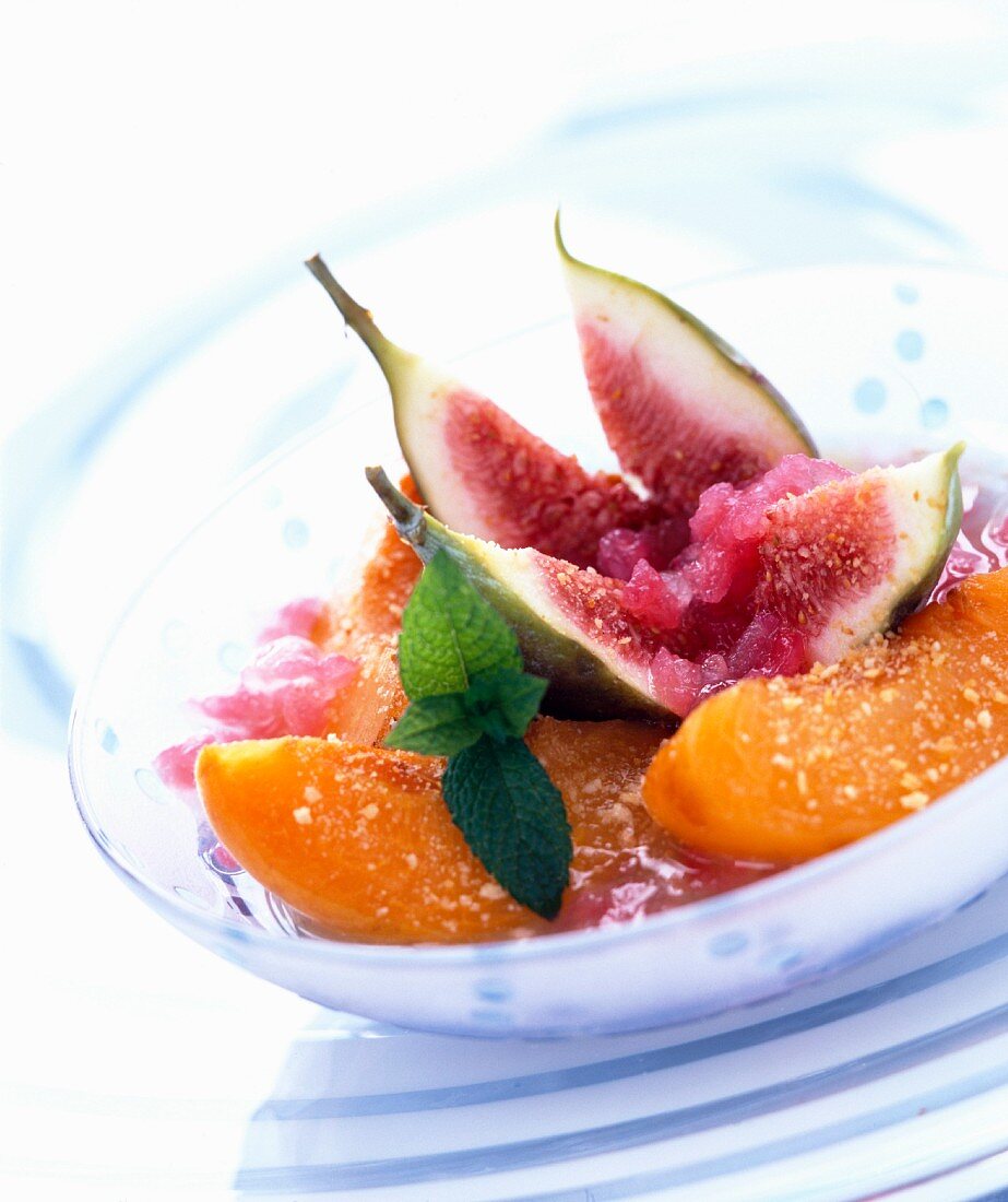 Fruit with sorbet