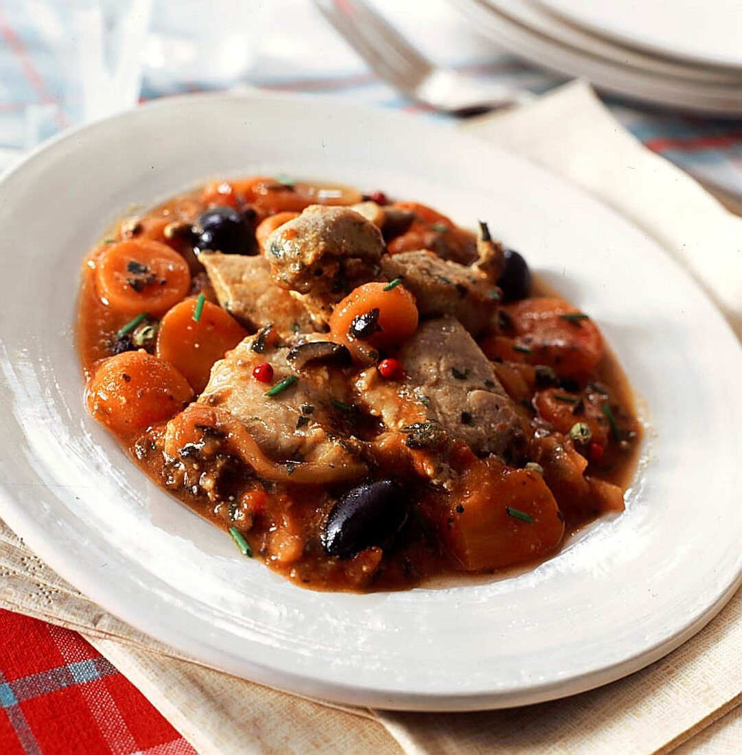 Veal Mitoné with olives