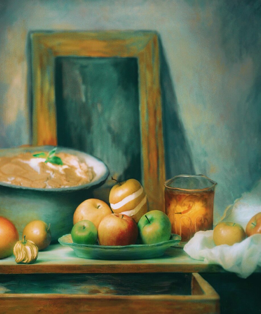 Gemälde mit Äpfeln