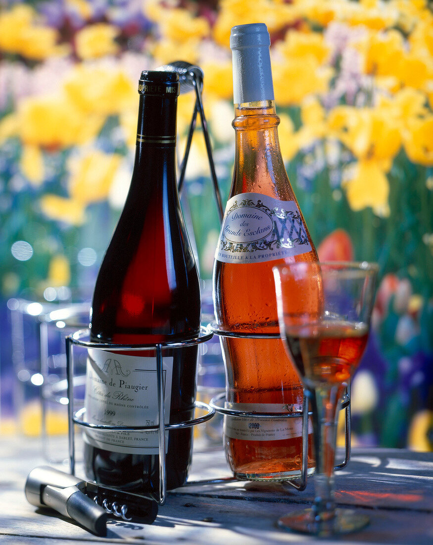 Selection of rosé and red wine