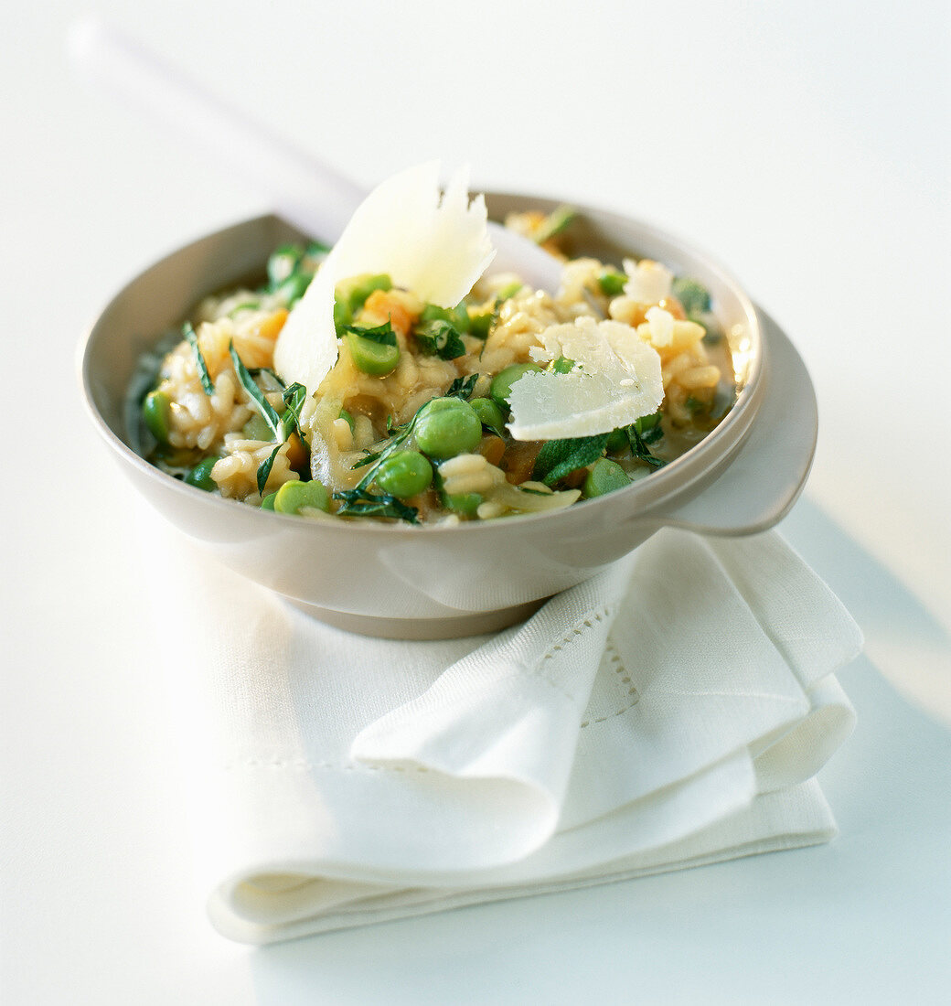 Risotto with broad beans and mint