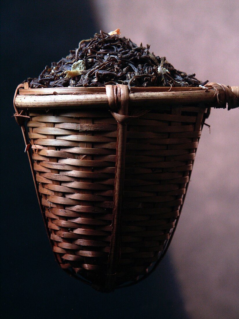 A strainer of jasmine tea