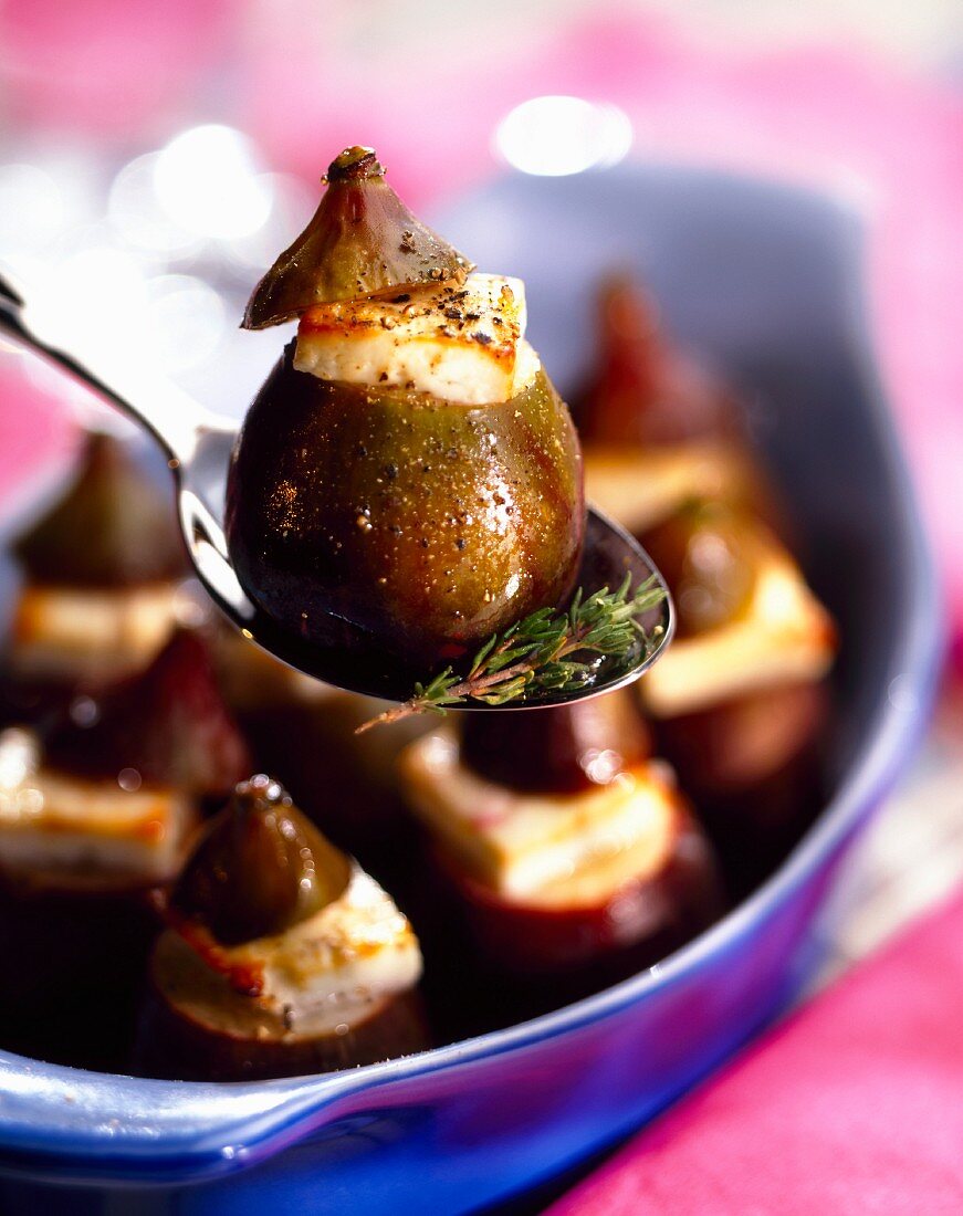 Figs stuffed with fromage frais and Feta