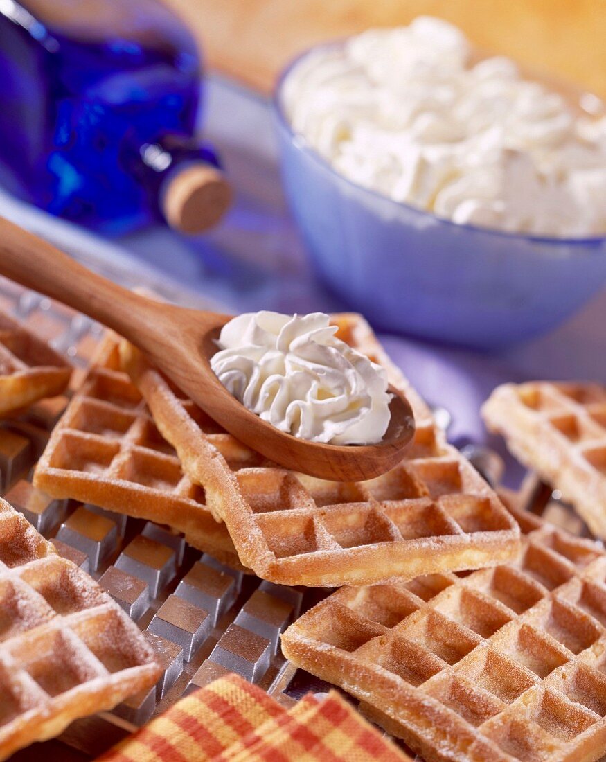 Waffeln mit Orangenblütenwasser