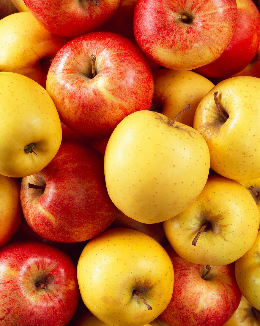 Yellow and red apples