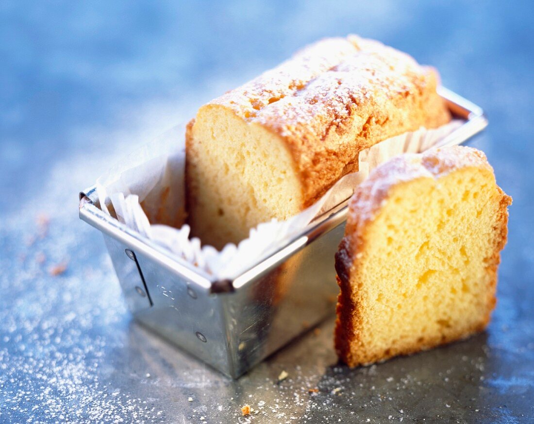 Loaf cake in tin