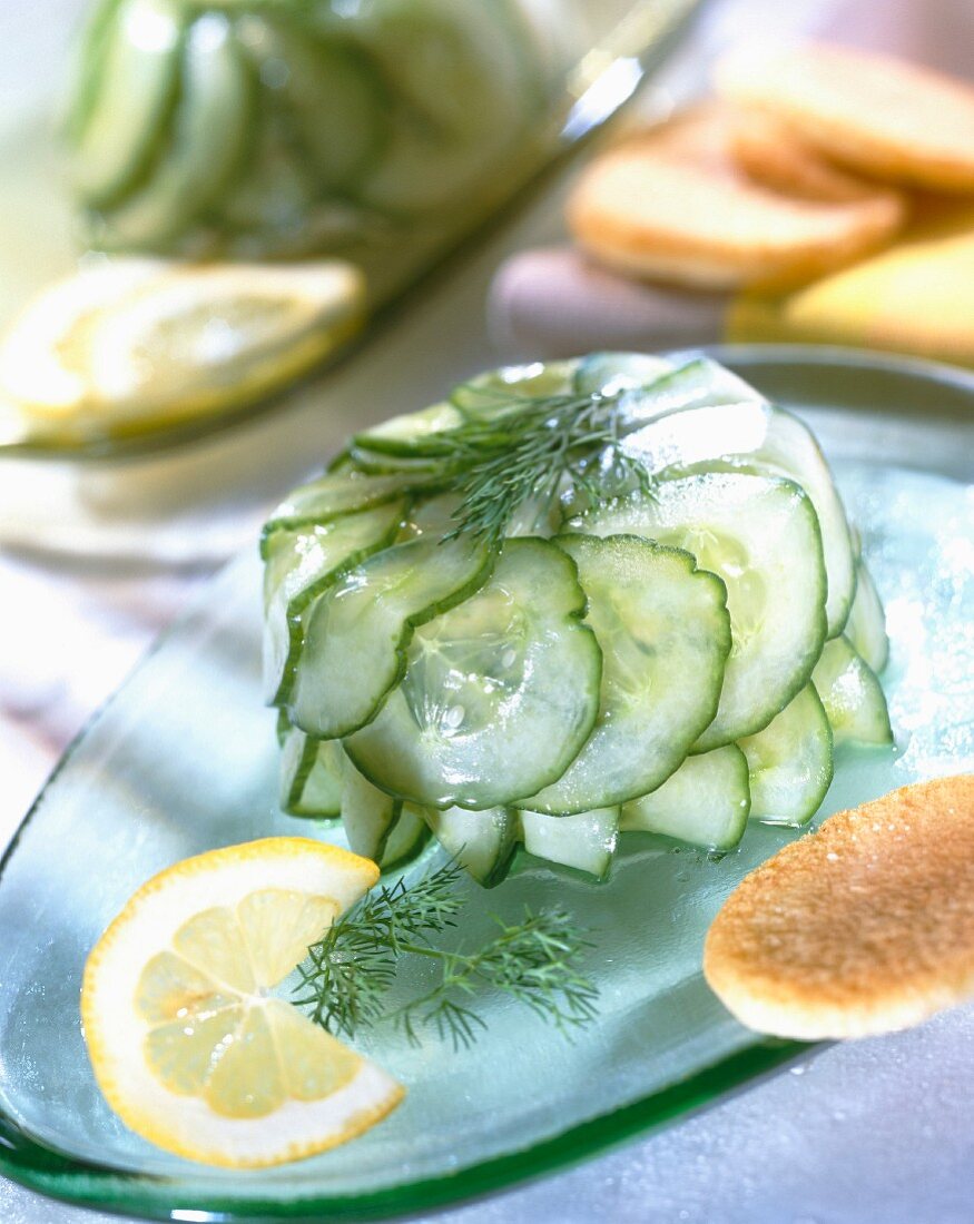 Smoked salmon and cucumber Charlotte