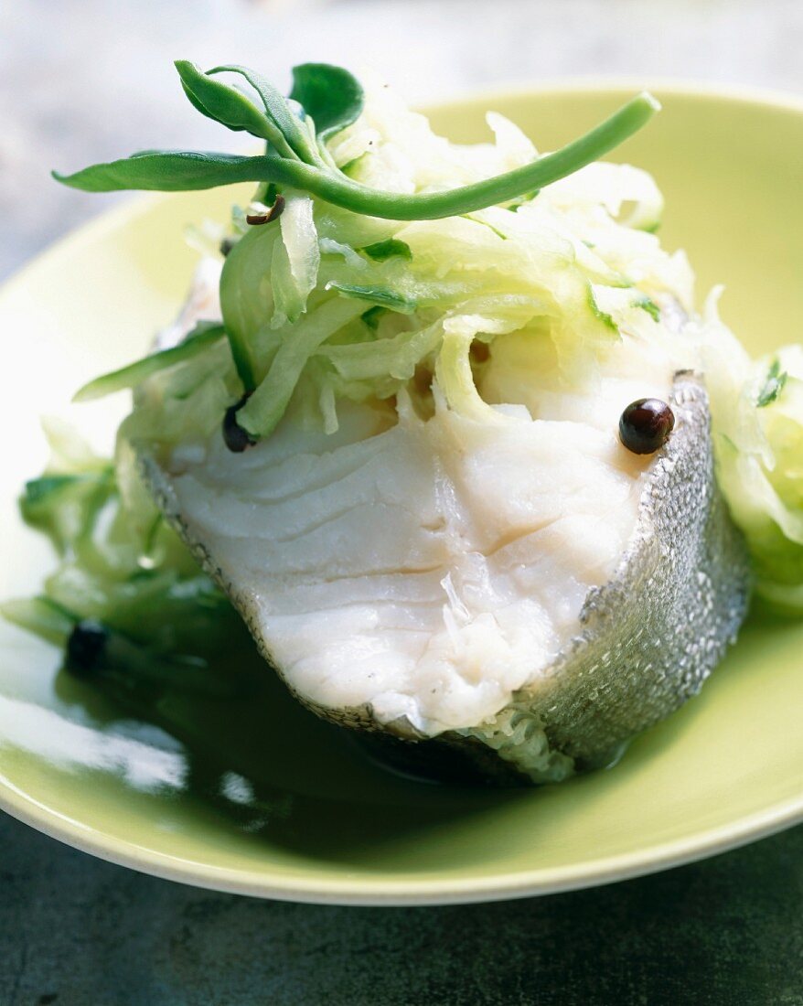 Cod with cucumber