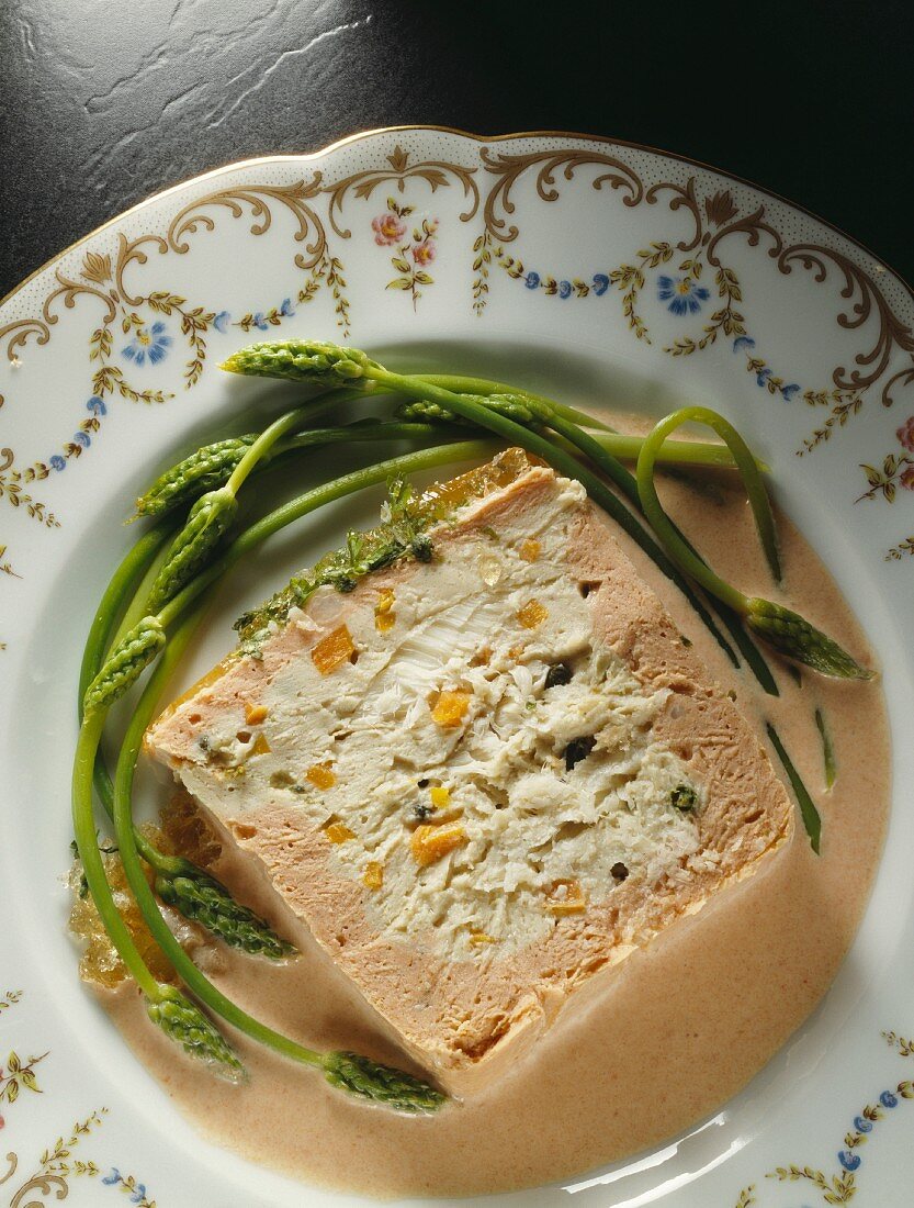 Salmon and whiting mousse terrine