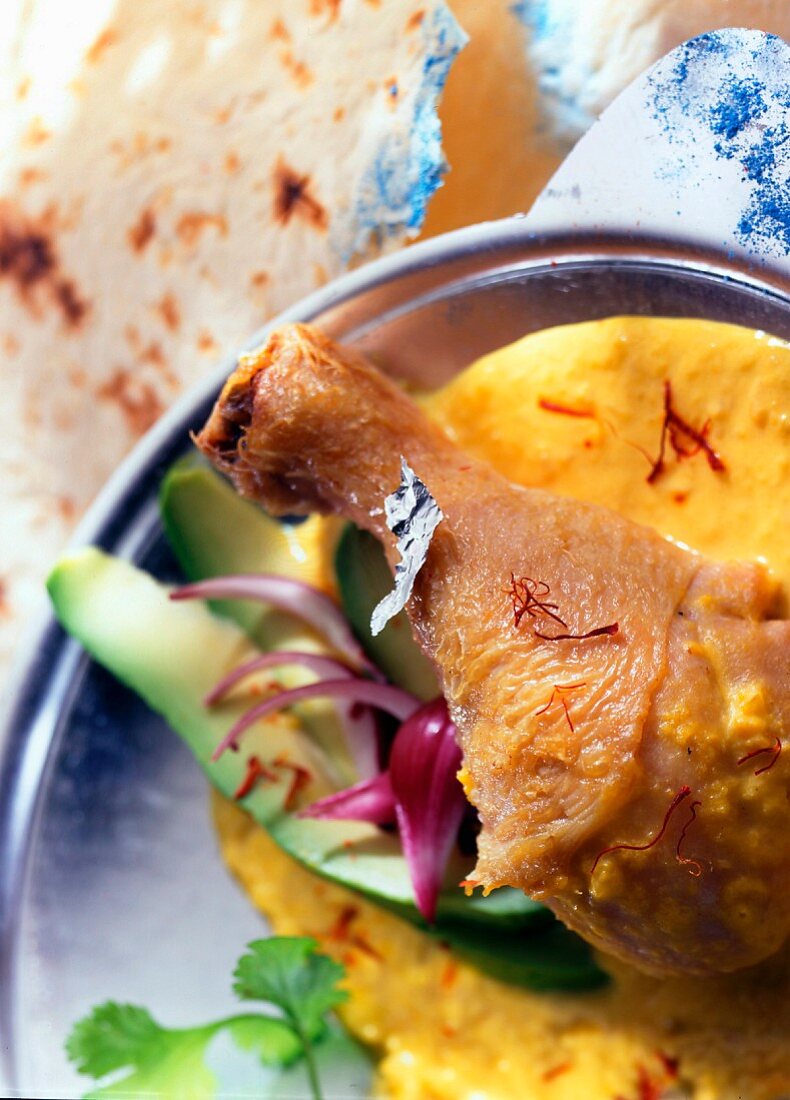 Chicken curry with saffron