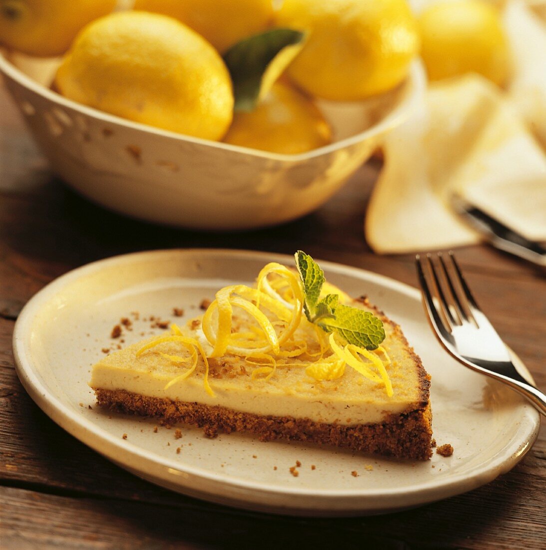 Slice of lemon tart