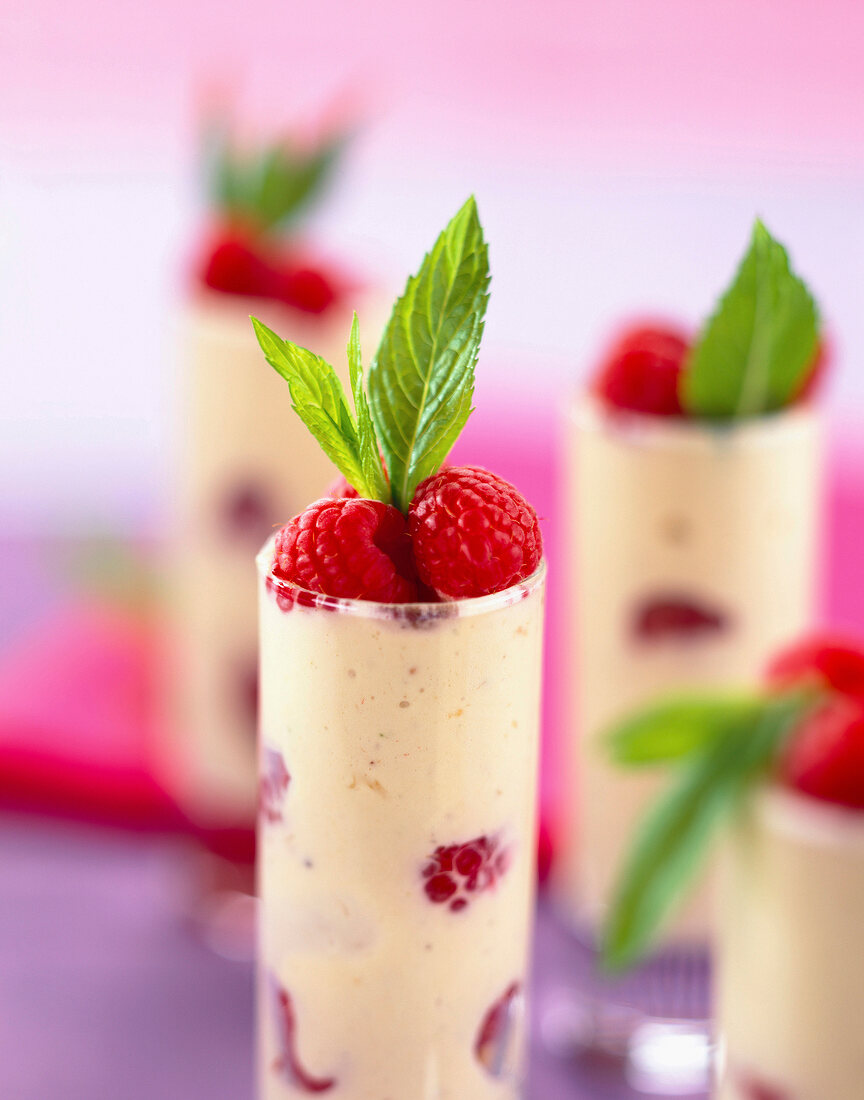 Light summer fruit and lemon cream dessert