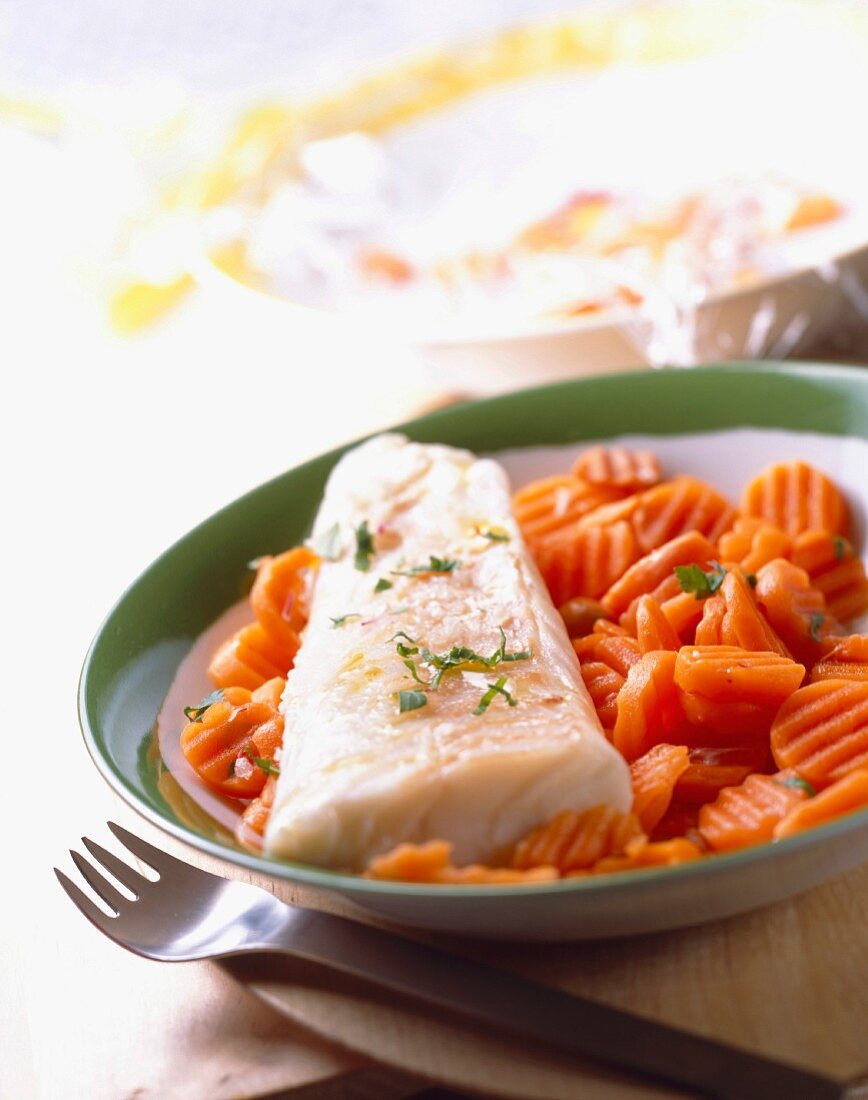 Cod with carrots