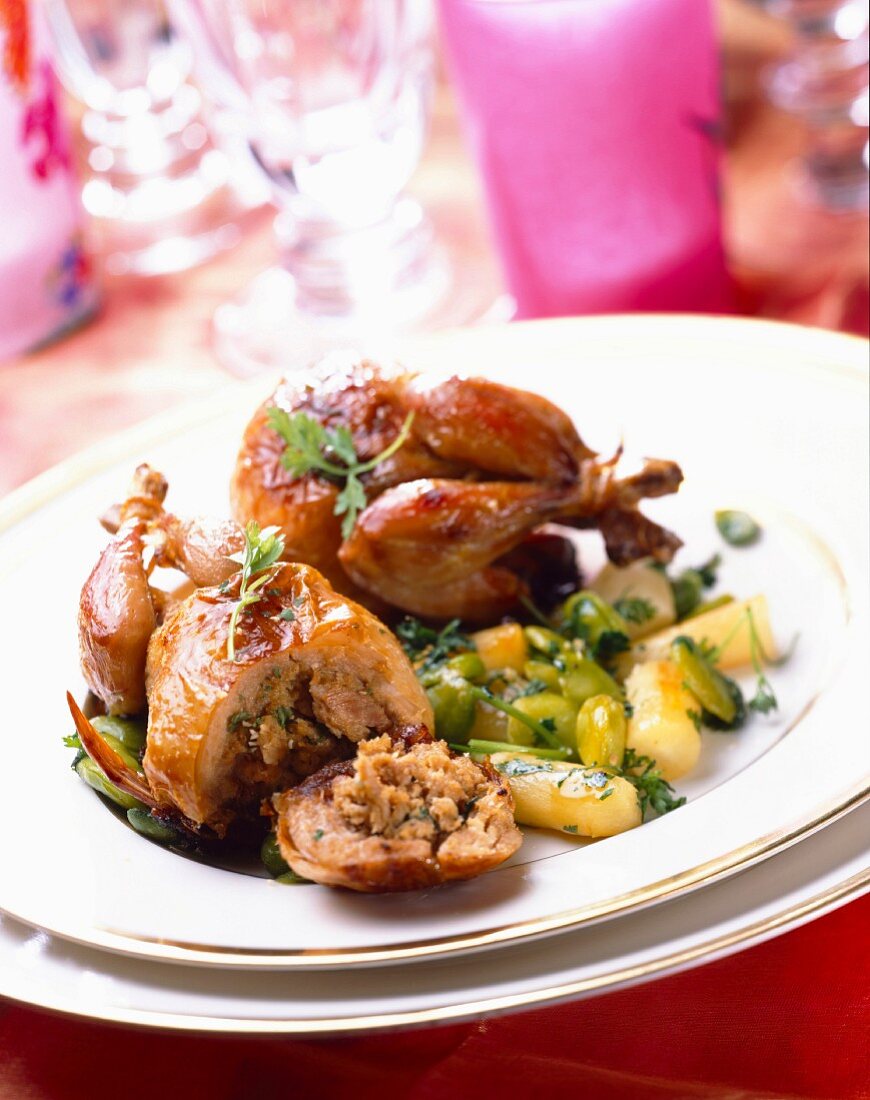 Stuffed quail