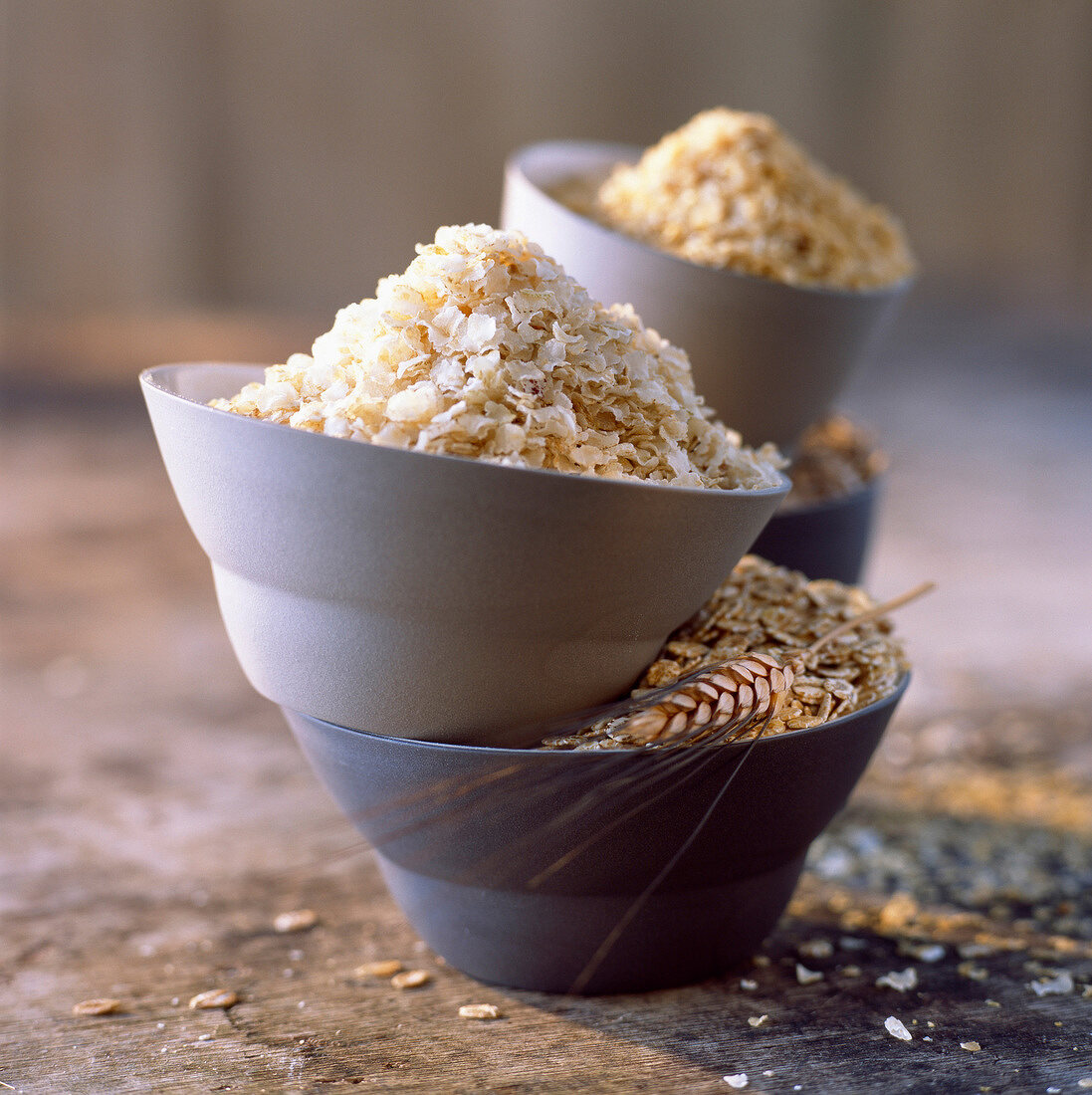 Bowls of cereal flakes