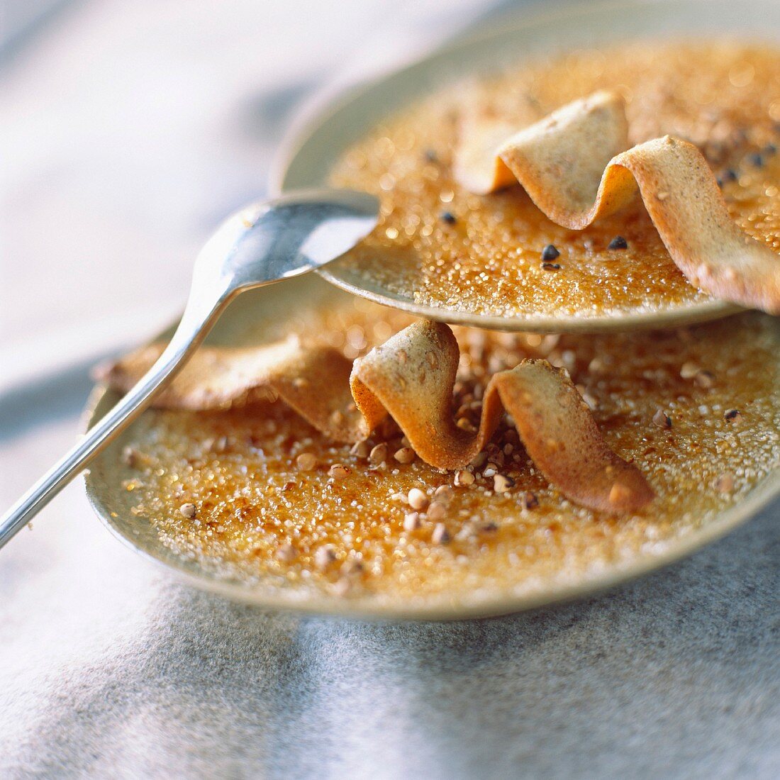 Grilled buckwheat crèmes brûlées