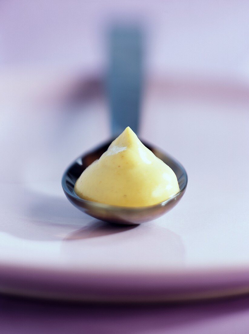 spoon with mustard