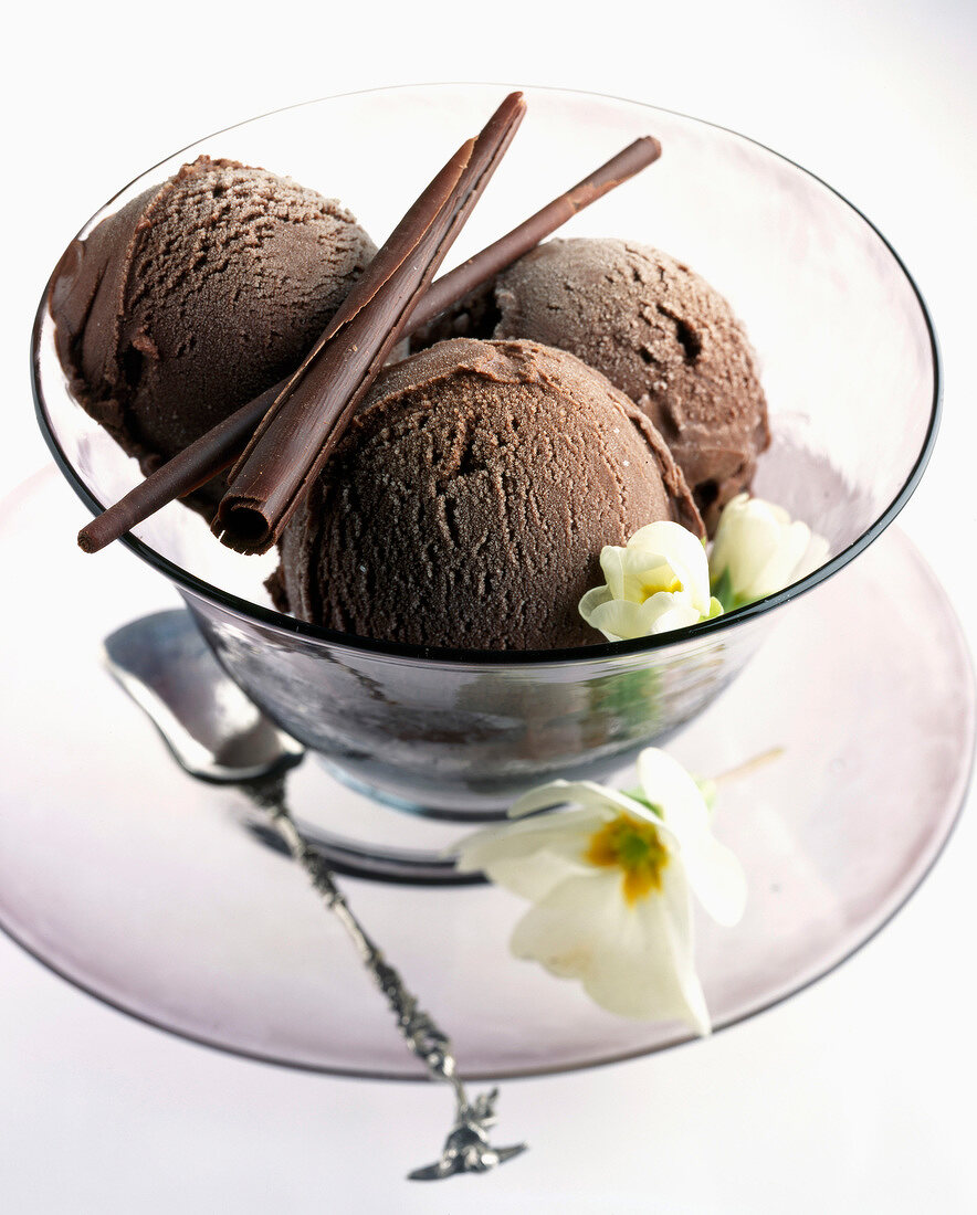 Chocolate ice cream, sorbet