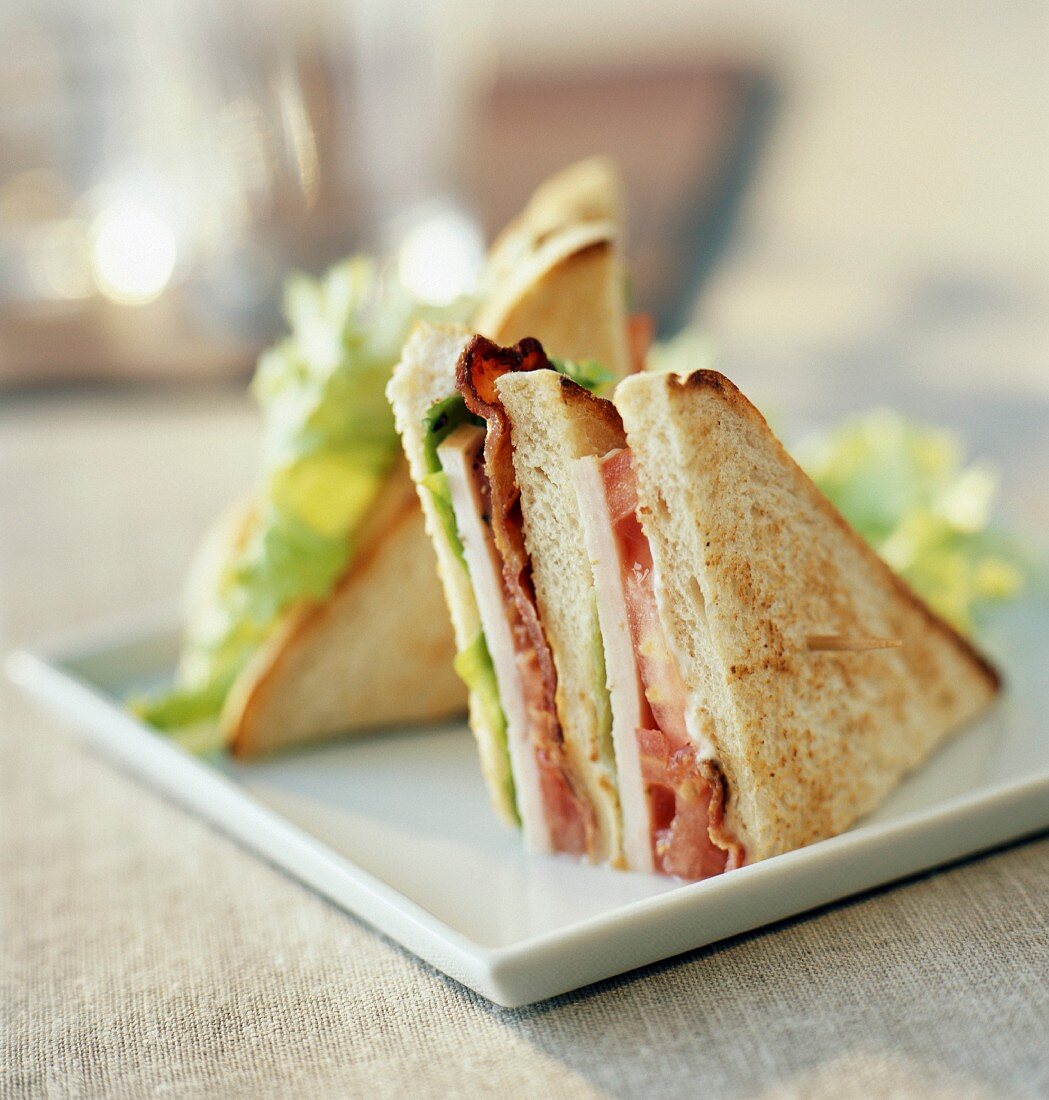 turkey and bacon club sandwich