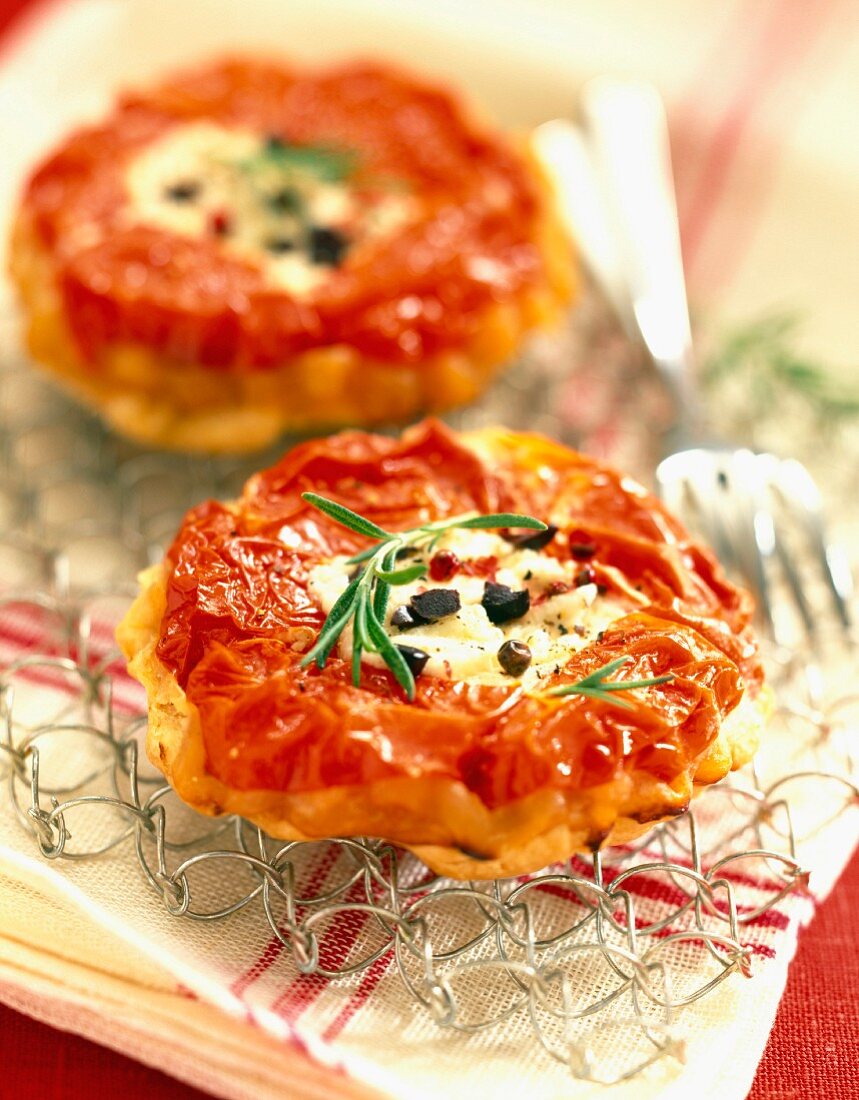 Tomato and goat's cheese tatin tart