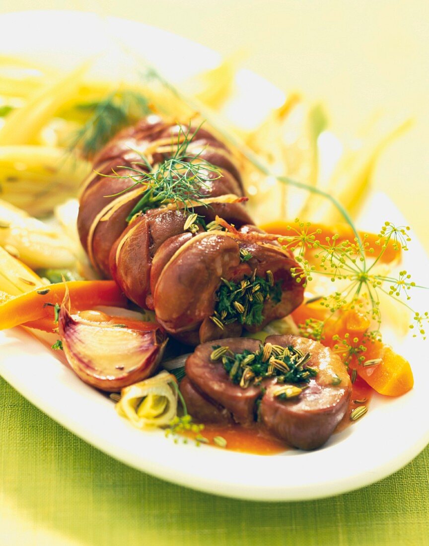 Kidney stuffed with fennel