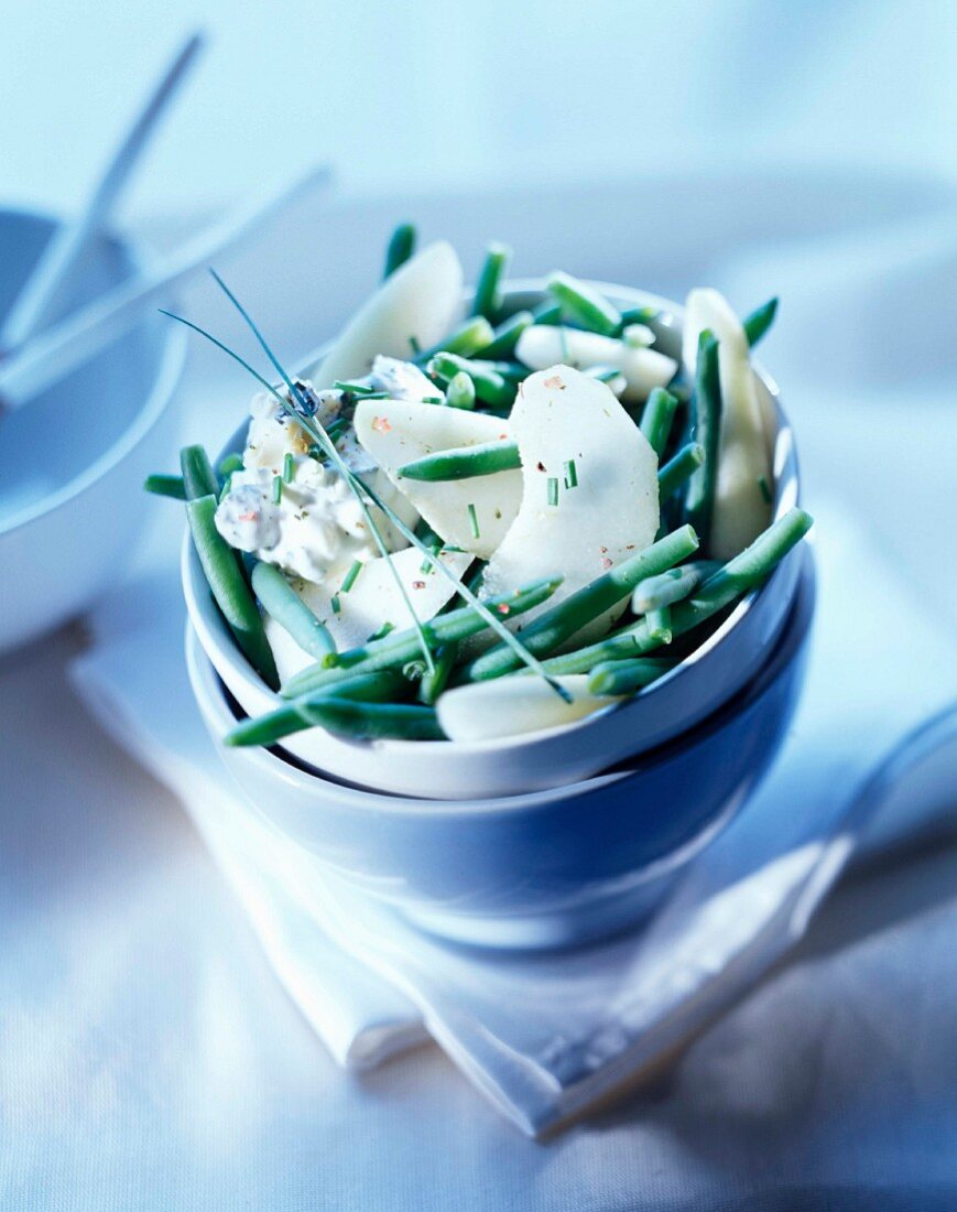 French bean and pear salad