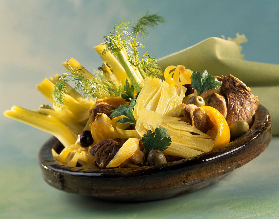 Lamb tajine with fennel and olives