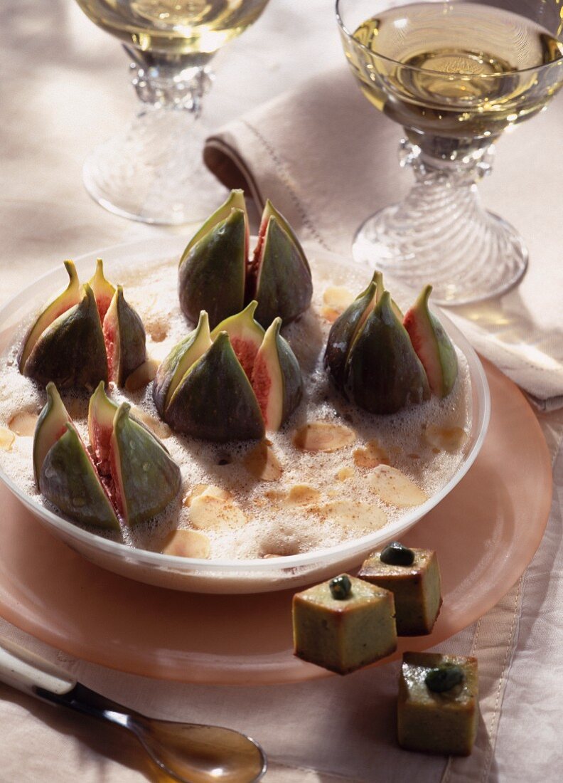 Figs in port Sabayon dessert
