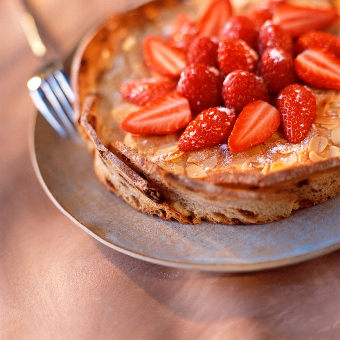 Almond tart with strawberries