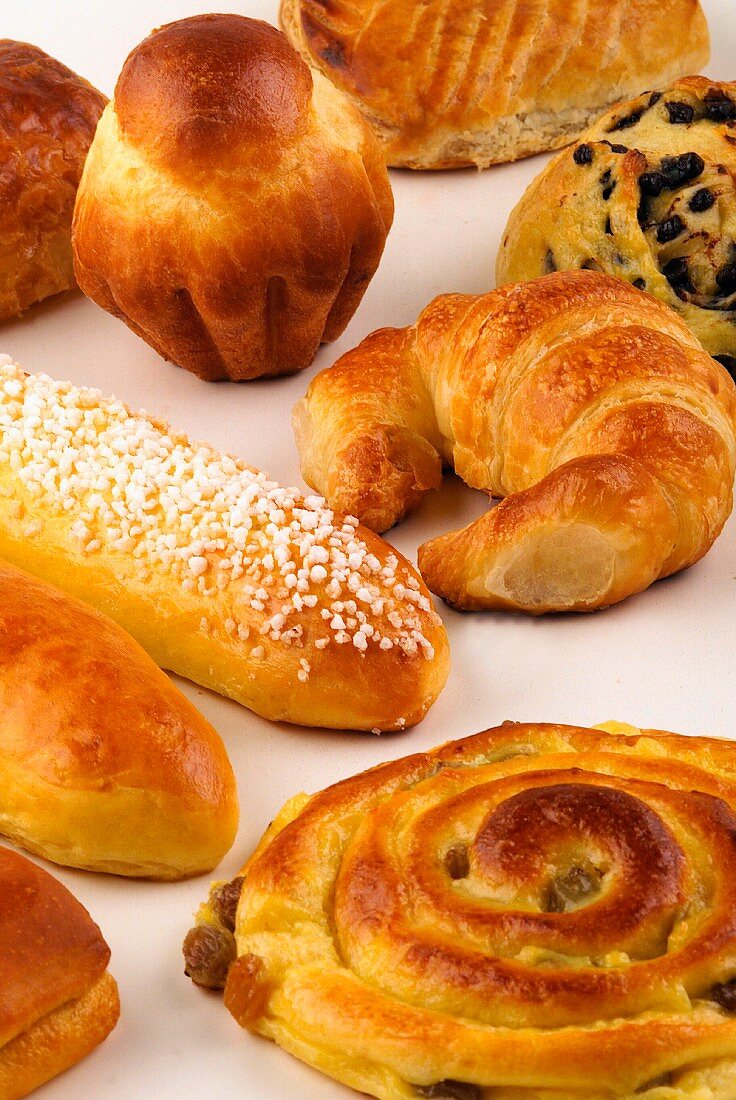 Selection of viennoiserie pastries