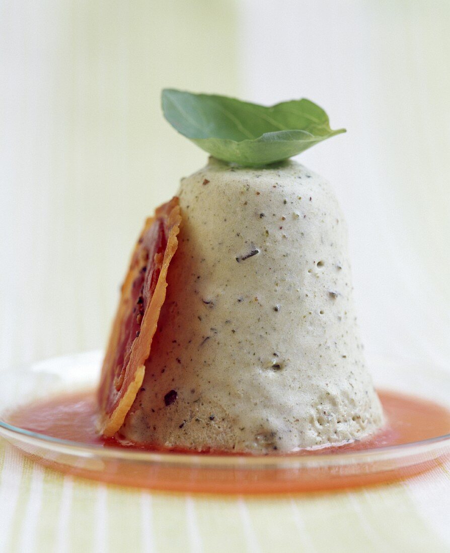 Panacotta with basil