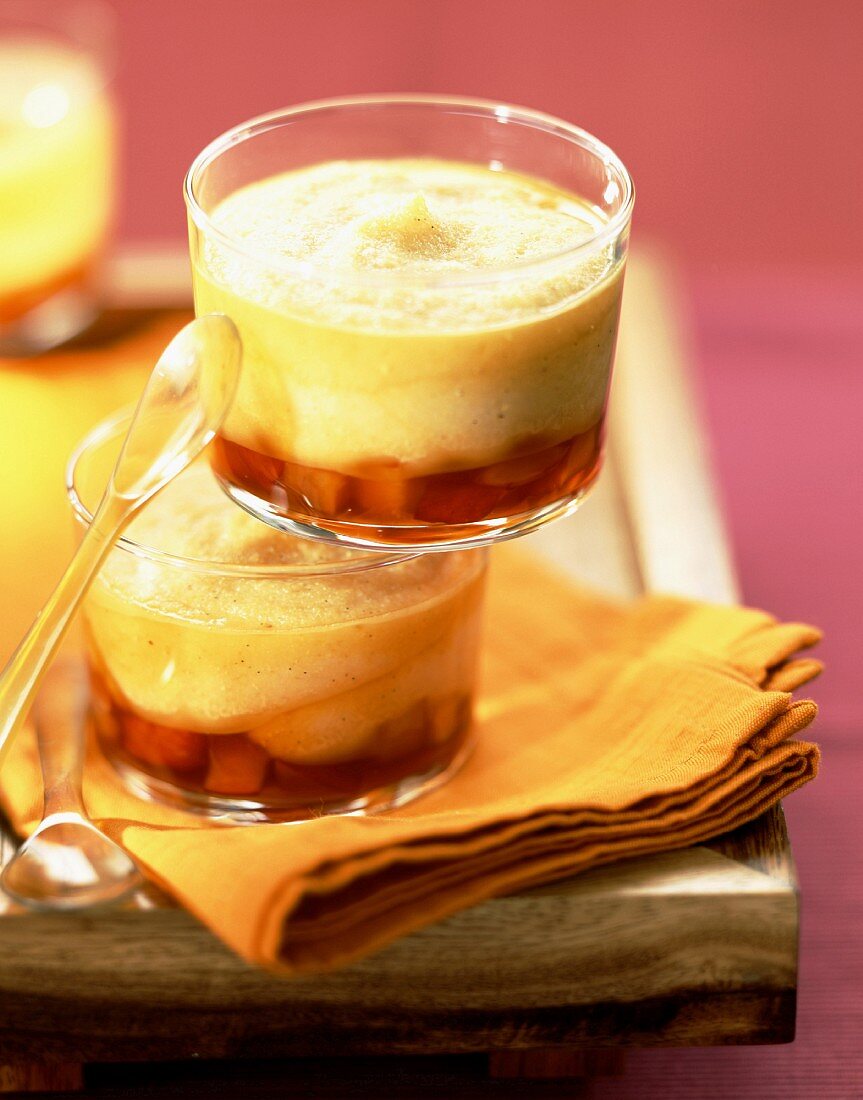 Caramel semolina dessert with salted butter