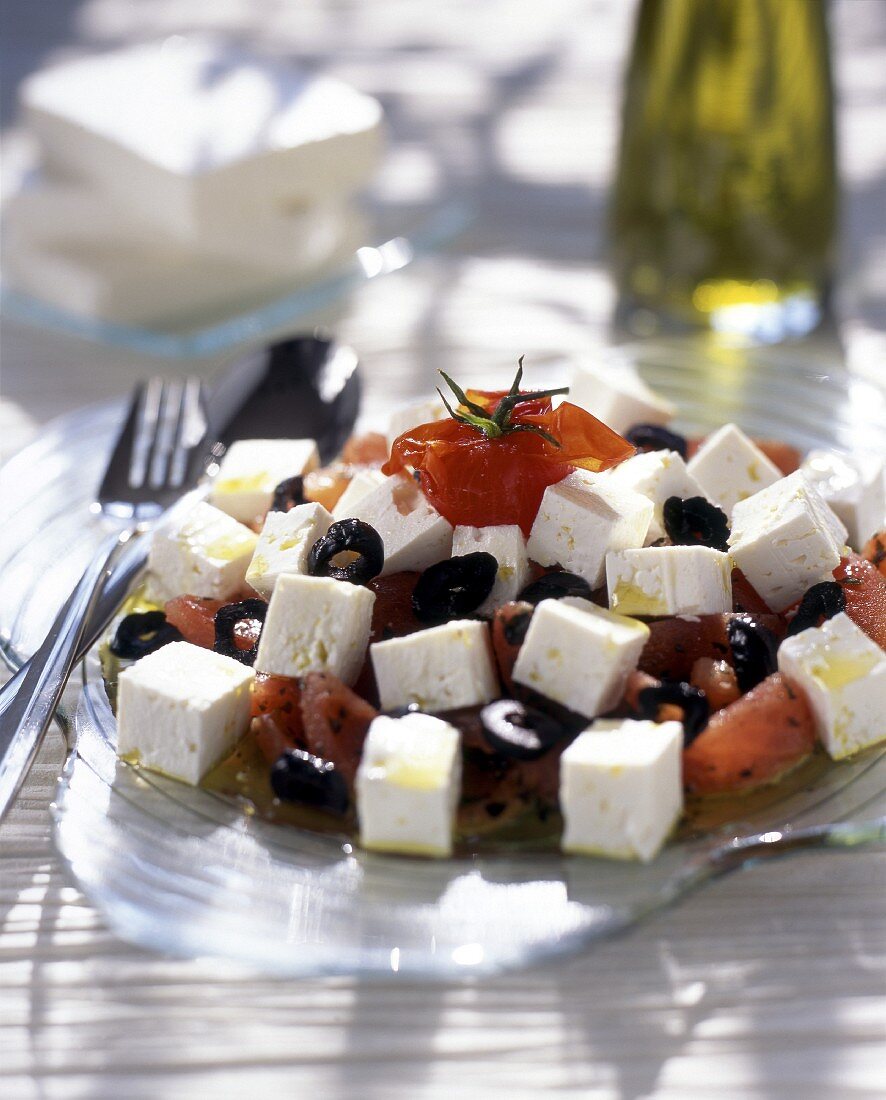 Greek olive and feta salad