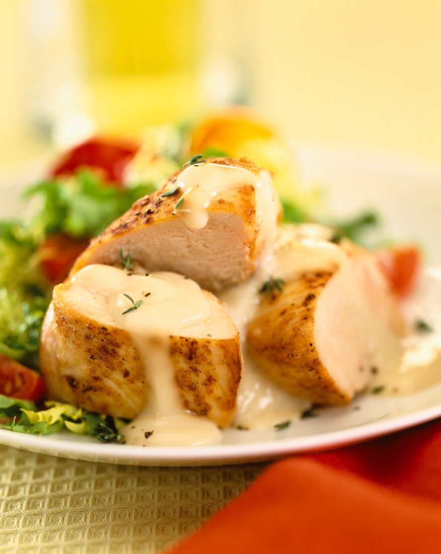 Chicken with white wine sauce