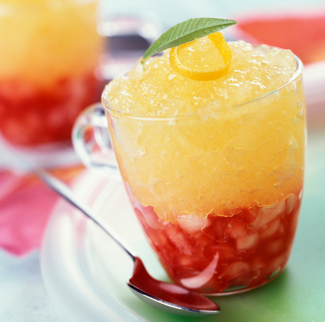 Mixed strawberries and citrus fruit jelly
